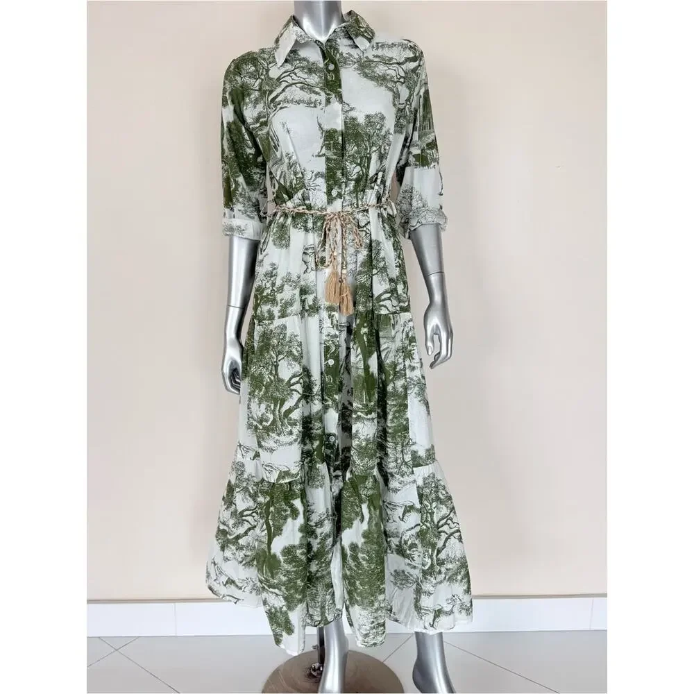 NWT!!! Italian Brand Firstage Firenze long cotton dress One Size 160$ - Picture 1 of 12